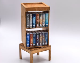 SVG File Dollhouse Miniature Turning Bookshelf for Cricut Maker