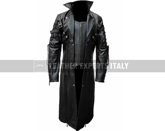 Leather Honey Treated Men Vintage Outwear Overcoat Original Lambskin Leather Men’s Gray Long Coat Leather Honey Treated Men Vintage Outwear Overcoat Original Lambskin Leather Men’s Gray Long Coat
