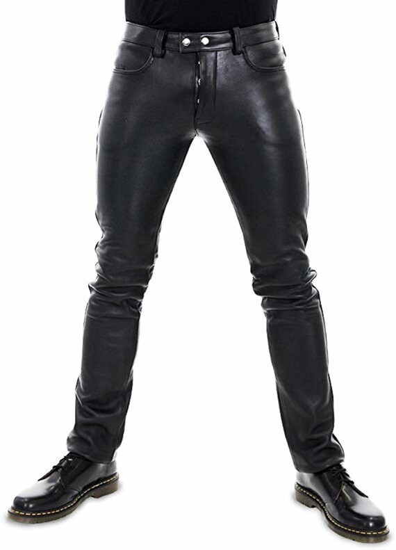 mens genuine leather pants