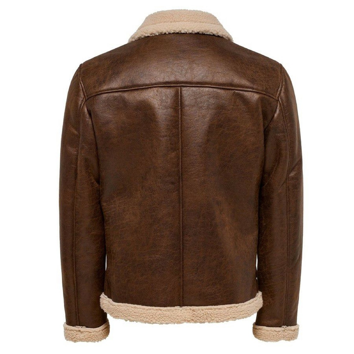 Mens Brown Fur Leather Jacket Shearling Leather Jacket Etsy