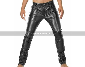 Mens Leather Pants Black Leather Party 