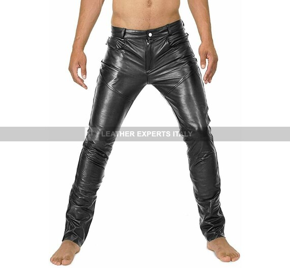 Mens Leather Pants Black Leather Party 