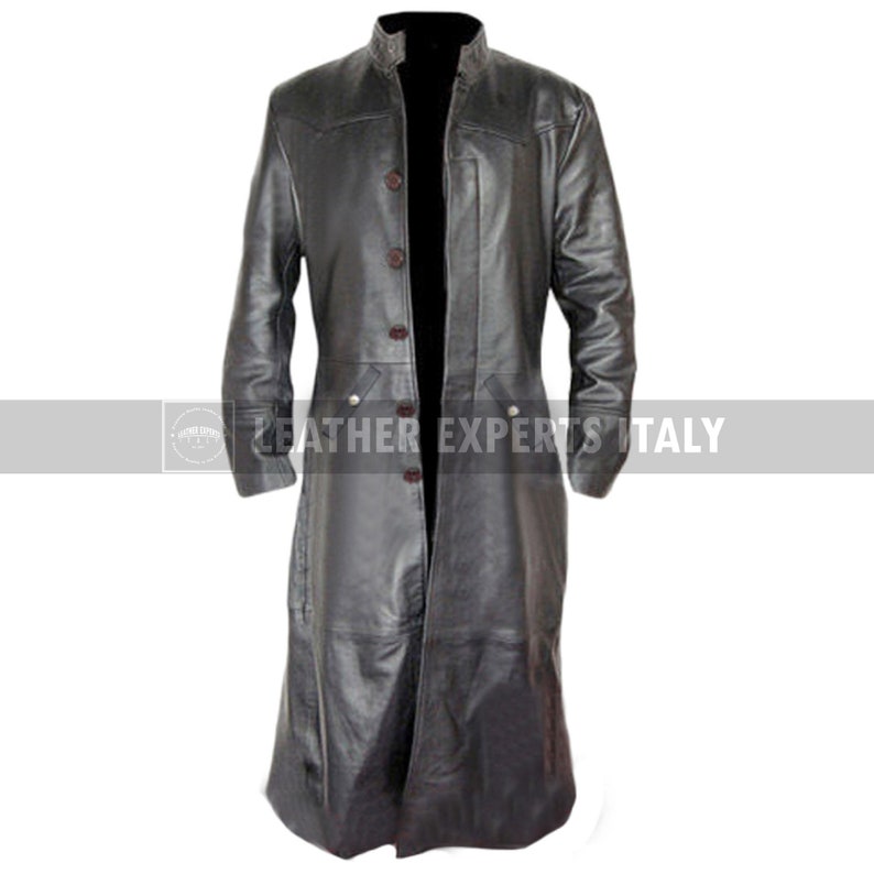 Mens Black Trench Coat Steampunk Gothic Long Coat Leather Coat | Etsy