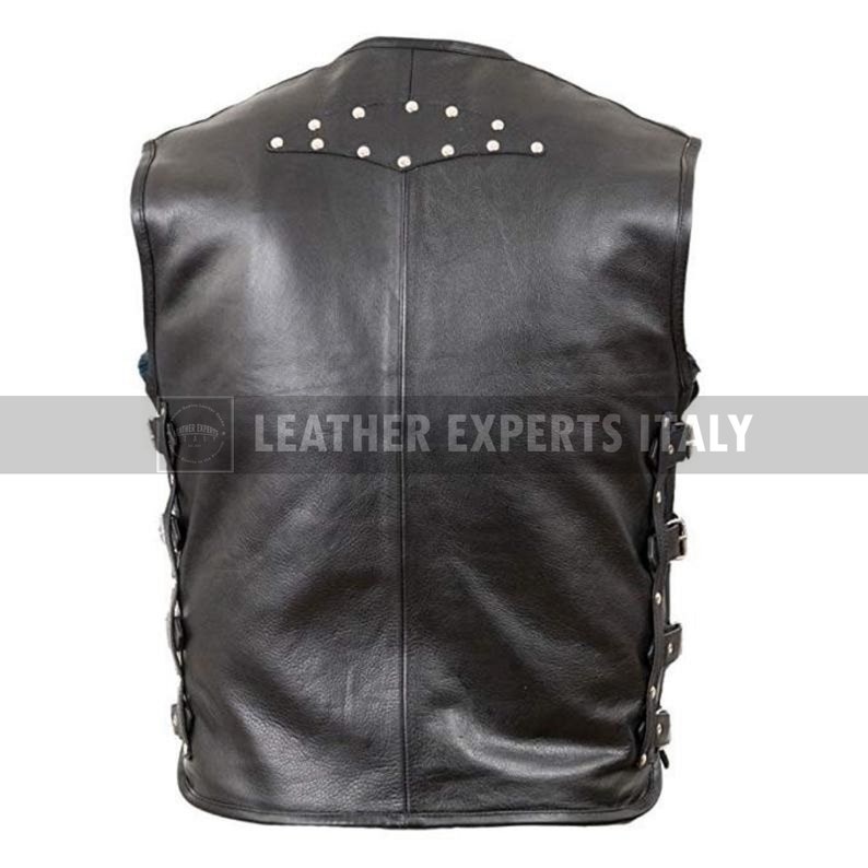Genuine Leather Biker Vest for Mens Bike Style Vest Leather - Etsy