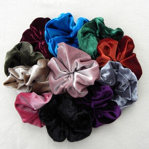 Velvet Hair Scrunchies, Luxury Scrunchies, Bridesmaid Gift, 90s Fashion, Soft Scrunchies