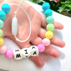 Kids Personalized Name Necklace | Custom Childrens Jewelry | Sensory Necklace | Rainbow Necklace | Unique Gift for Kids | Fun & Safe Jewelry