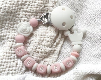 Personalised Dummy Clip/ Baby Girl Dummy Holder/Baby Shower Gift/ New baby Keepsake Gift/