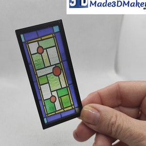 Window STAINED GLASS Miniature. Dollhouse scale. Cubes Model. Custom size and more models available