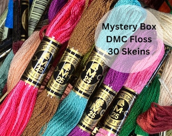 30 skeins DMC cotton Embroidery Floss Thread Mystery Box | 30 skeins of 6 strand cotton thread