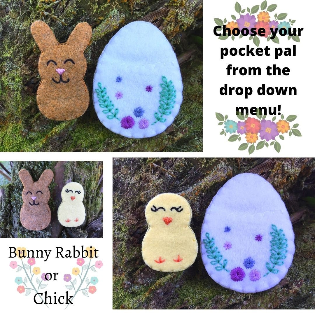Easter Egg Pocket Pal Easter Bunny Easter Chick Etsy