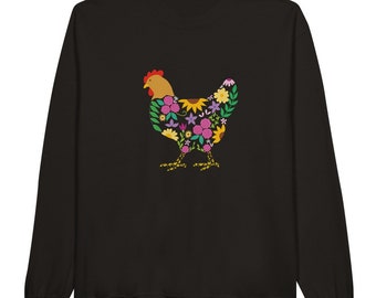 Spring Chicken Classic Unisex Crewneck Sweatshirt Fun Floral Hen