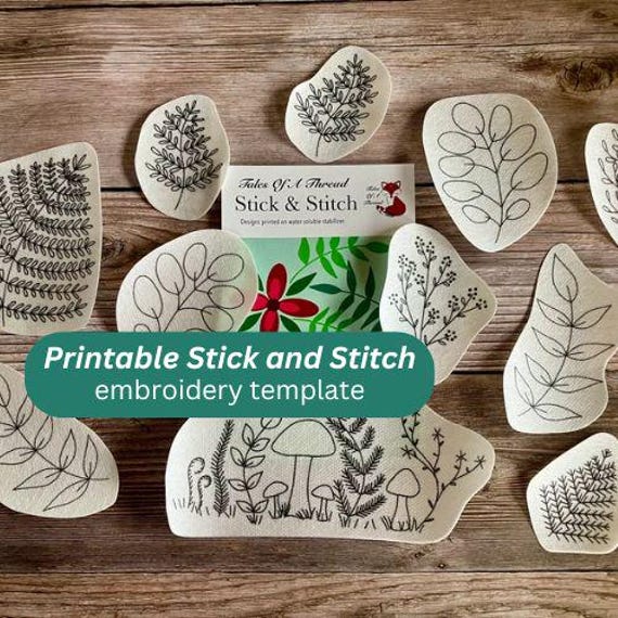 Disegni solubili in acqua per ricamo a mano con motivi botanici