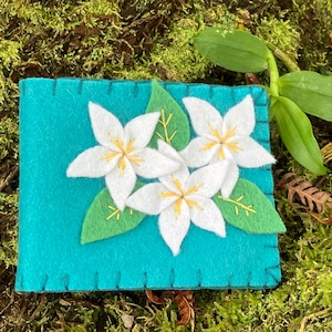 Livre d&#39;aiguilles en feutre Plumeria, organisation de stockage d&#39;aiguilles à broder et à coudre