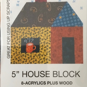 May include: A 5-inch house block quilt pattern with 8 acrylics and a wood window template. The pattern includes instructions for auditioning fabrics and sewing the good life. The pattern is labeled GLPT-120.