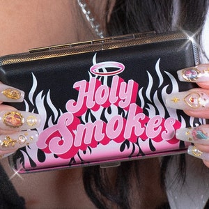 Pink Holy Smokes Cute Joint Holder, Stash Box, Cigarette Case