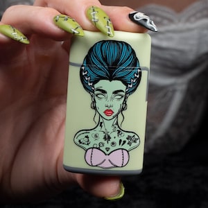 Green Bride of Frankenstein Flip Torch Lighter
