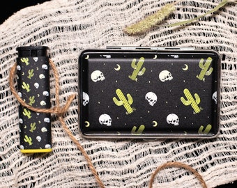 Bundle Desert Skull Cigarette Case with Matching Lighter
