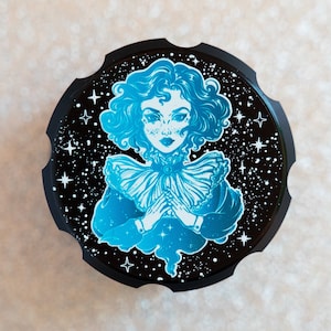 Cosmic Witch Botanical Mill – Celestial Art Design