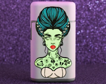 Purple Bride of Frankenstein Flip Torch Lighter