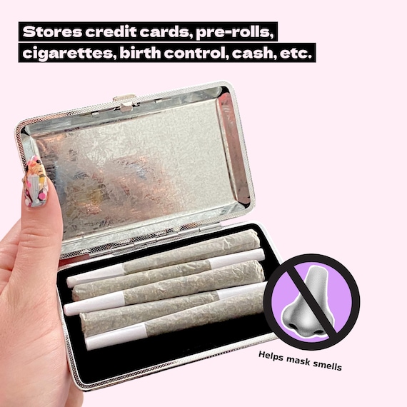 armidale gifts cigarette accessory 1/2 off CUSTOM ENGRAVING Pink Holy Smokes Cigarette Case With Tiny Misprint  -joint Holder,unique Girly Smoking Accessories,stoner Girl Gifts