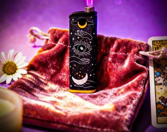 CUSTOM COLOR Refillable Windproof Lighter-Celestial Aesthetic Lighter Cute Lighter For Her Festival Accessory Torch Lighter Stoner Girl Gift