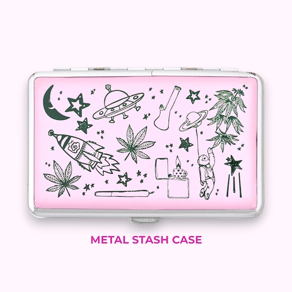 cigarette case girly Refillable Spacey Joint Case - Lighter Holder, Stash Box Smoking Accessory -cigarette  Case Tin, Girly Joint Holder Birth Control Pill Holder