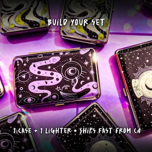 Cigarette Case + Lighter Combo Create Your own Set | novelty lighters,cool lighters unique lighters for women, fun lighters, cute lighters