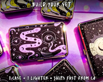 Cigarette Case + Lighter Combo Create Your own Set | novelty lighters,cool lighters unique lighters for women, fun lighters, cute lighters