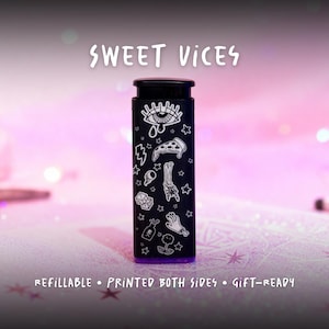 WINDPROOF Sweet Vices Cute Refillable Lighter -Jet Flame Torch Lighter Gift For Her Witchy Celestial Accessories Stoner Gifts -Cool lighters