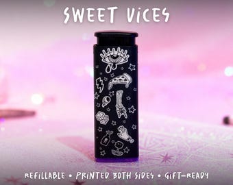 WINDPROOF Sweet Vices Cute Refillable Lighter -Jet Flame Torch Lighter Gift For Her Witchy Celestial Accessories Stoner Gifts -Cool lighters