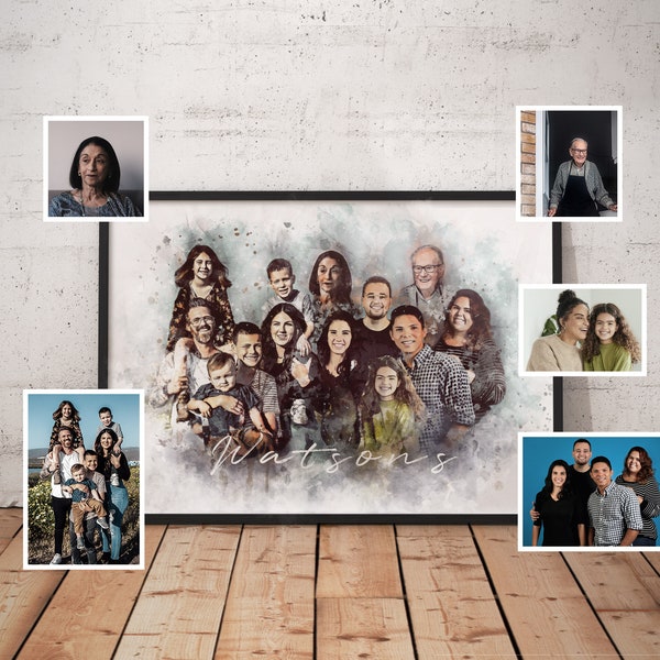 Realistic Merge of Different Photos, Family Portrait, Combine Photos, Add Deceased Person to Photo, Fathers Day, Loss of Loved Ones Gift