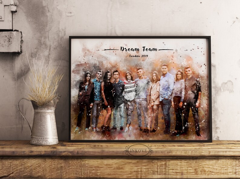 Framed Personalised Digital Art Print Custom Portrait Etsy