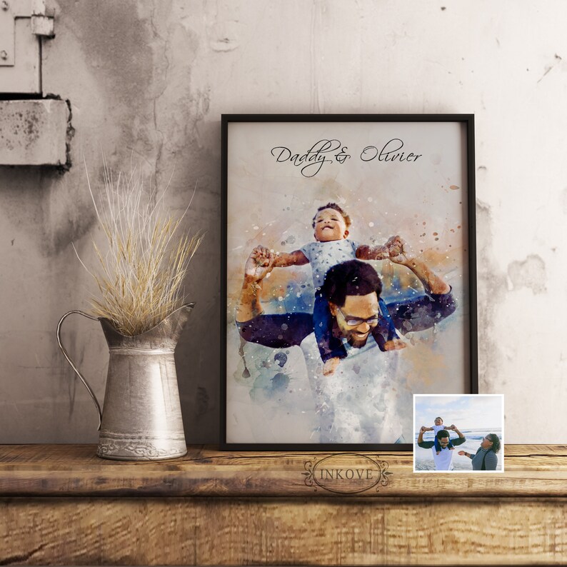 Framed Personalised Digital Art Print Custom Portrait Etsy