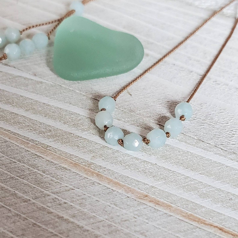 Amazonite /& Silk Cord Necklace