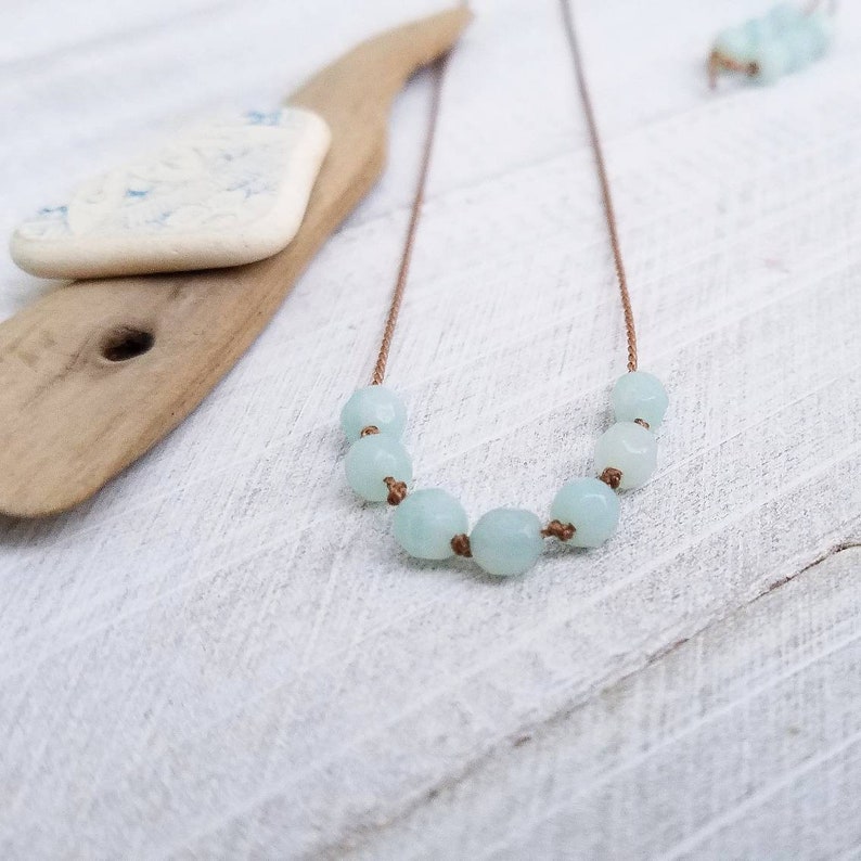 Amazonite /& Silk Cord Necklace