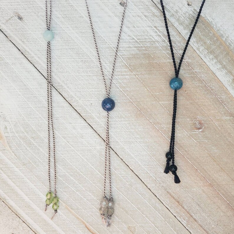 Amazonite /& Silk Cord Necklace