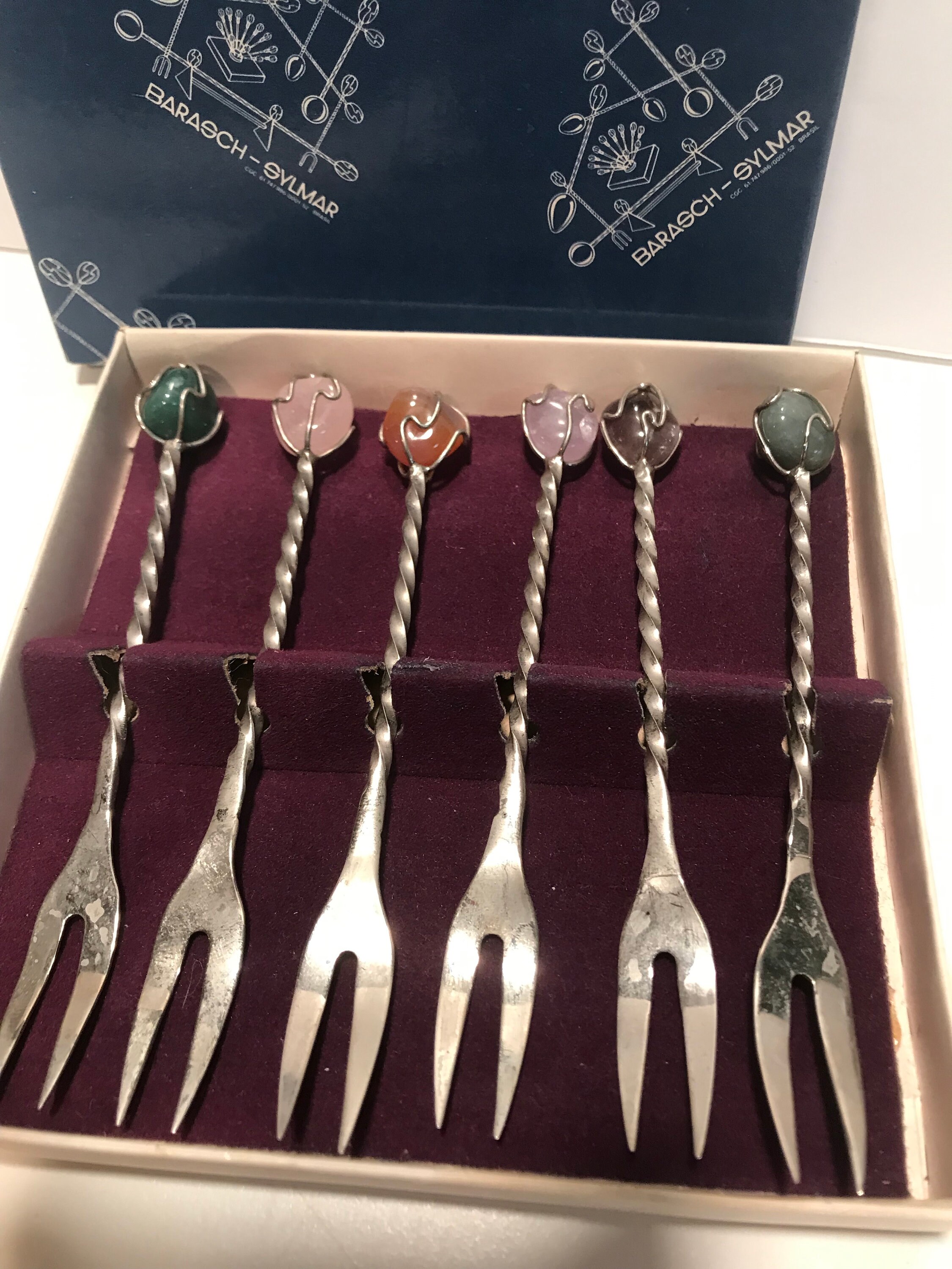 Barasch sylmar 1970s horderves silver plated forks with Etsy