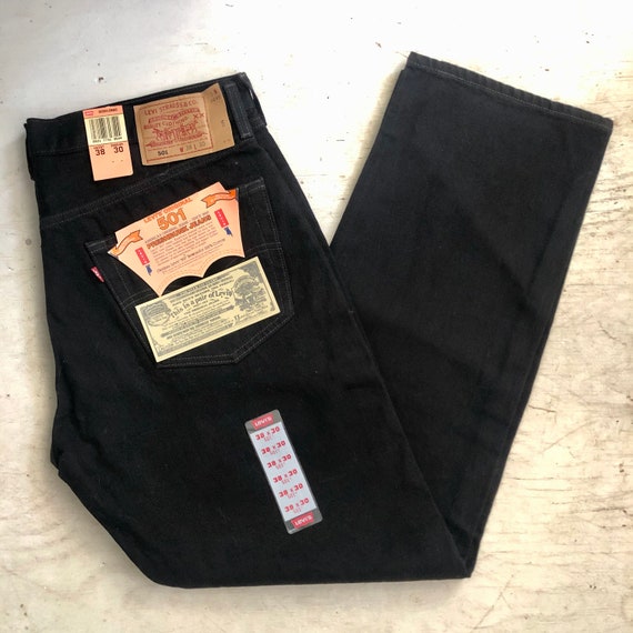 Deadstock 90s Levi's 501 38x30 Black Wash New Old