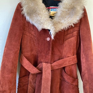 70s Orange Suede and Fur Jacket