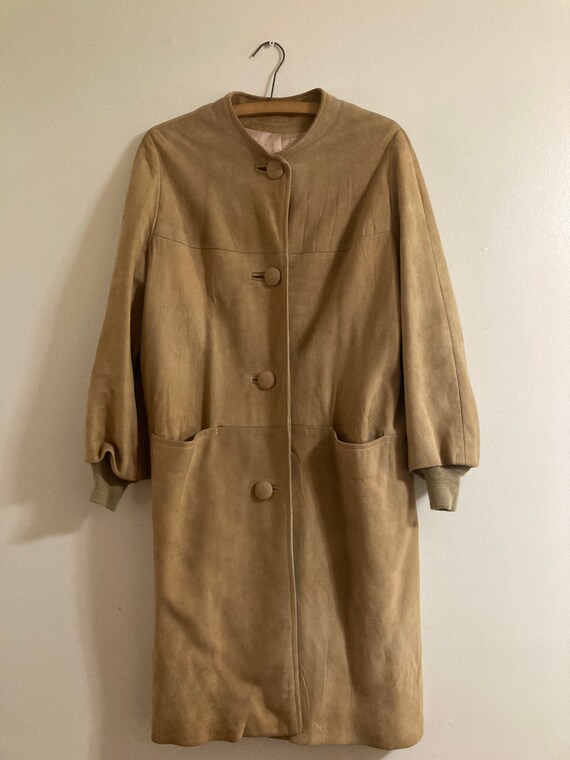 Vintage 60s Tan Suede Long Jacket
