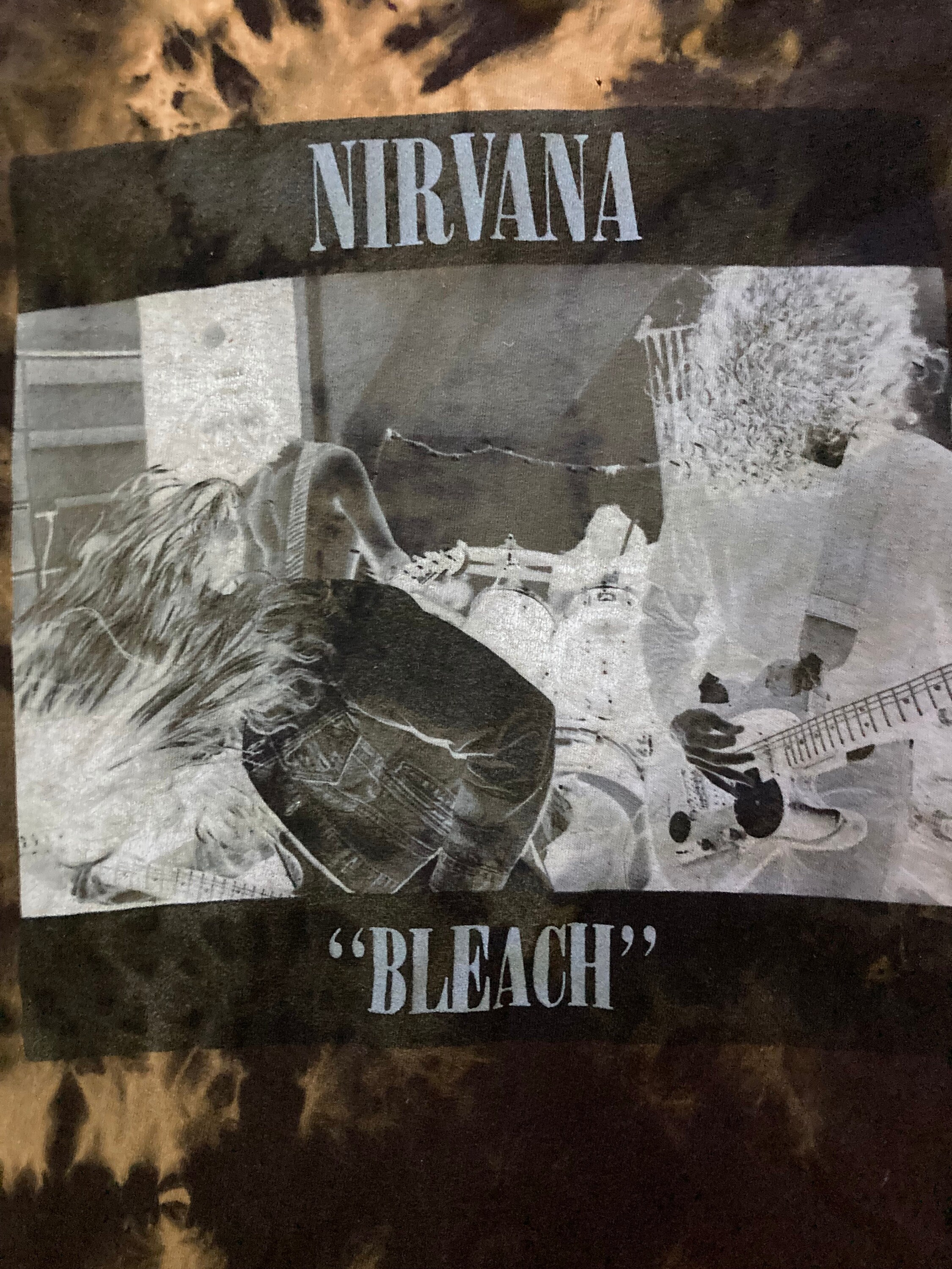 Vintage NIRVANA bleach T-shirt Bleach Dyed -  UK