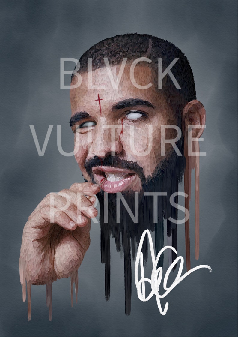 Drake art print / wall decor for house / gift for art lovers / Etsy