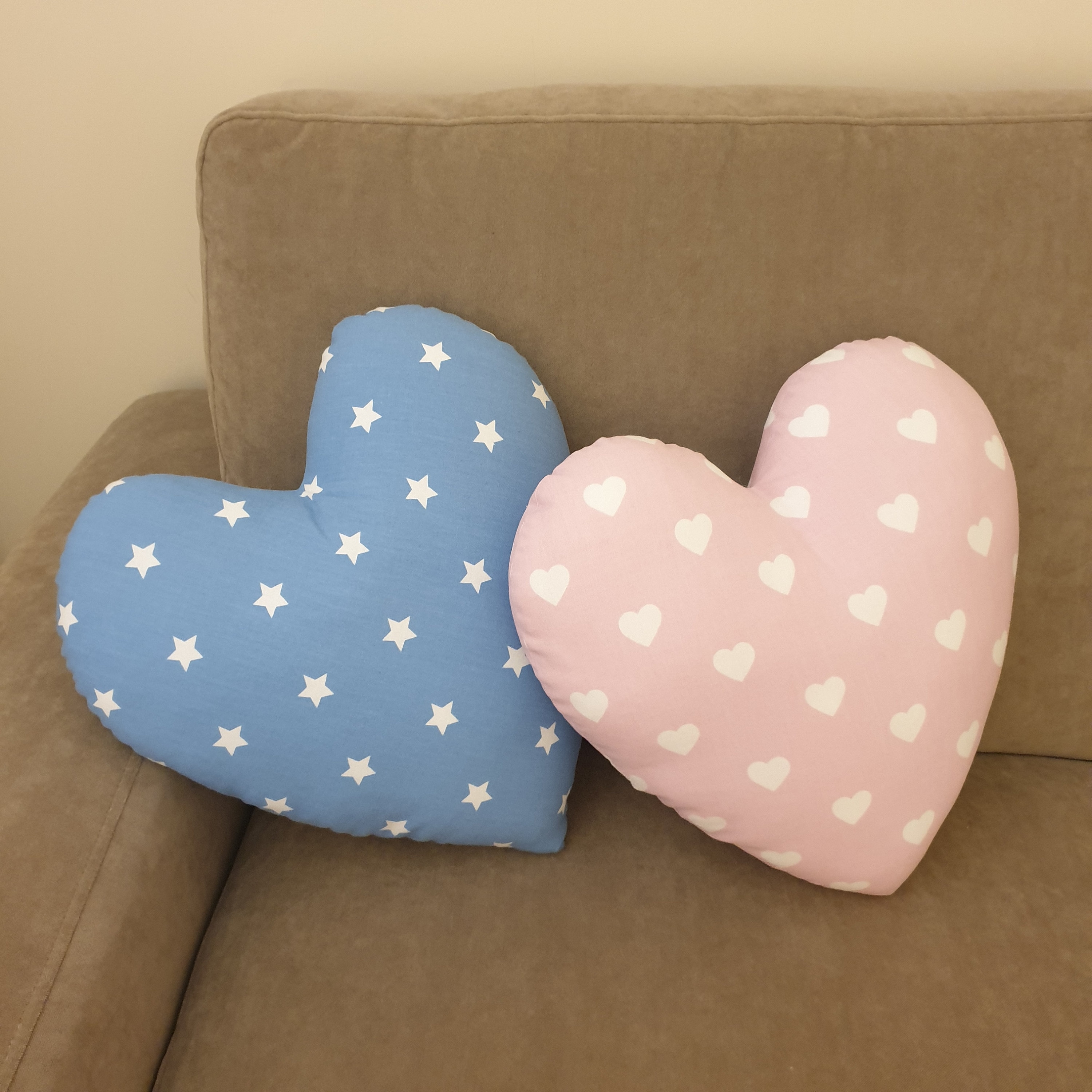 Heart Shaped Cushion. Handmade With Laura Ashley Fabric. Stars Etsy UK