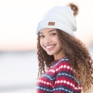 Satin Lined L/XL Semi Slouchy High End Beanie With or WITHOUT Faux Fur Pom