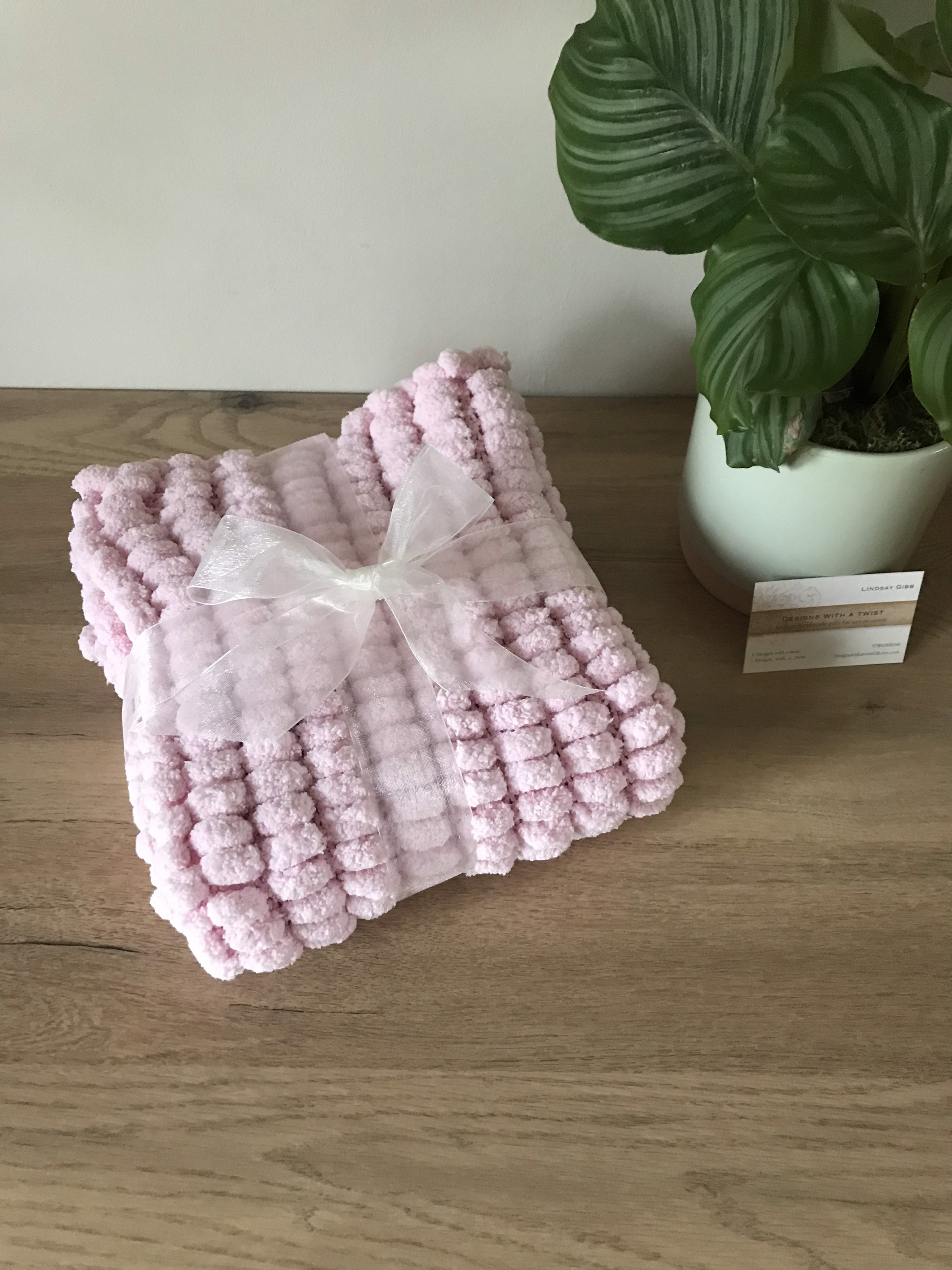 Pink baby Pom Pom blanket soft and fluffy handmade knitted Etsy