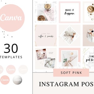 Instagram Post Templates Canva - Pink - Soft Pink - Quotes for Instagram - Instagram Templates Canva - Beauty - Instagram Posts - Blog