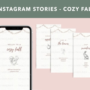 COZY FALL Diffuser Recipes for Instagram Stories, Fall Diffuser Blends, Essential Oils, Young Living, Digital, Printable, PSK, Modern, Ghost