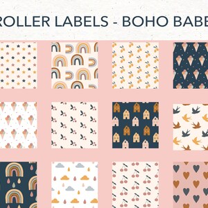Rainbow Roller Labels, Modern rainbows, boho, watercolor, digital, printable, essential oil, young living, roller bottle, labels, spring