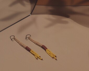 Lily • Handwoven Beaded Jewelry / Seed beads / Statement Earrings