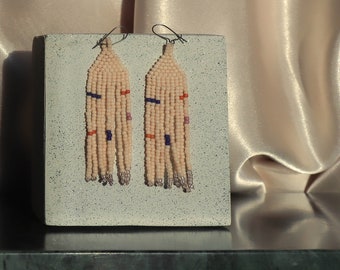 Rosa • Handwoven Beaded Jewelry / Seed beads / Statement Earrings